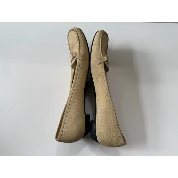 Prada Buckle Leather Loafers Womens Size 39 (US 9) Tan Beige Vintage - Picture 10 of 12
